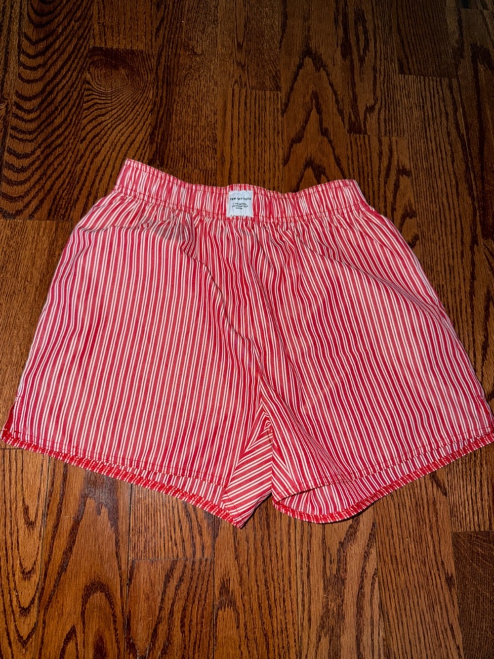 Women's Red & White Striped Pajama Shorts